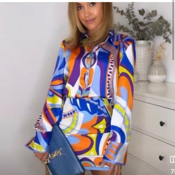 LAST ONE ❗️NWT ZARA BLOGGER FAVE GEOMETRIC BLOUSE - Picture 5 of 12